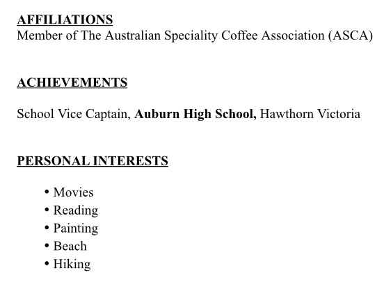barista resume barista seeker